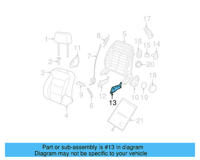 Seat Back Frame Cap 1J3-881-463-B41