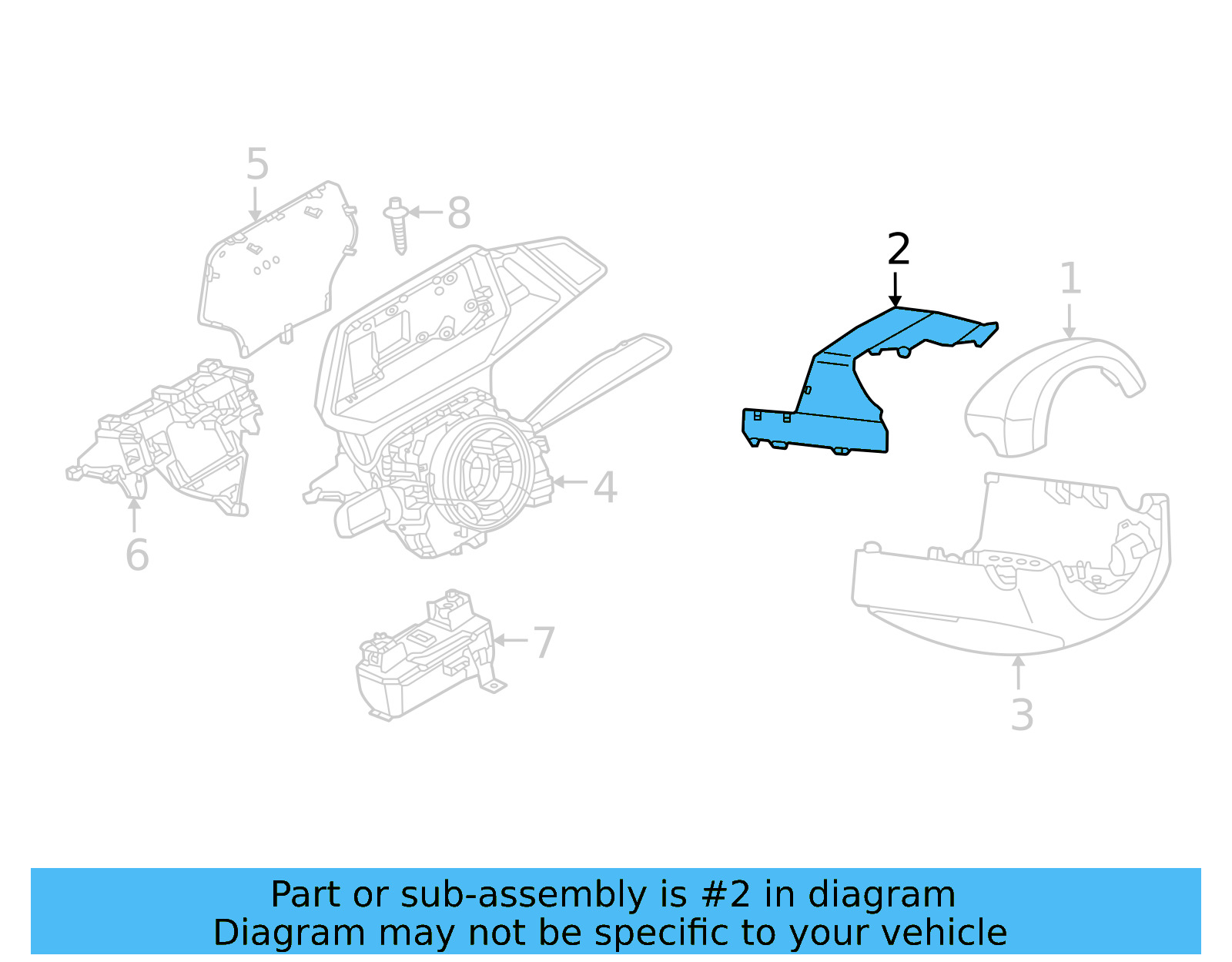 Upper Column Cover 10A-858-565-A-7CN - View 4