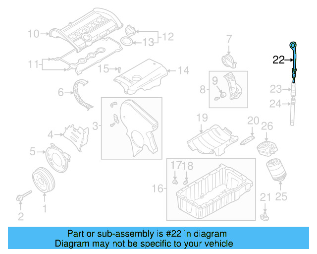 Engine Oil Dipstick 06B-115-611-R - View 14
