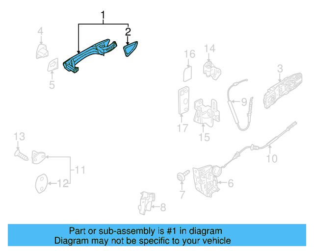 Handle, Outside (Unpainted) 1k8837206fgru - View 6