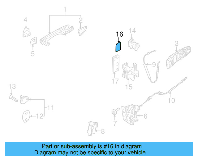 Upper Hinge Backing Plate 1K0-831-281-B