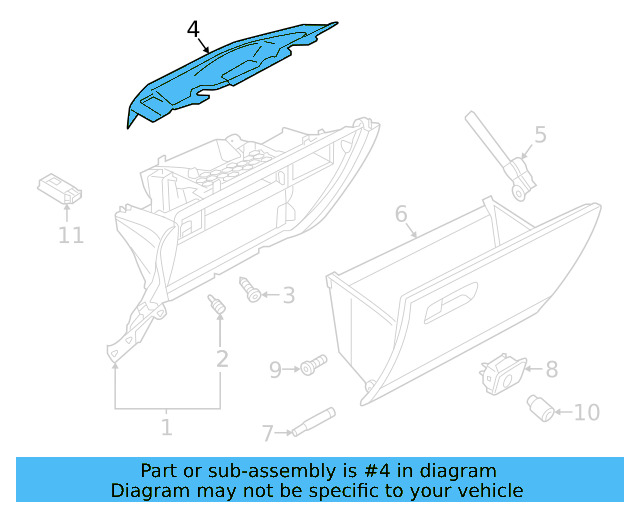 Glove Box Frame Cover 3G1-819-593-D - View 2