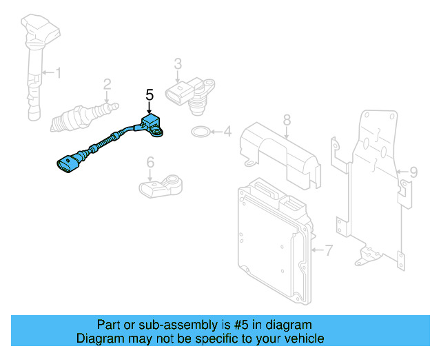 Engine Crankshaft Position Sensor 03H-906-433 - View 5