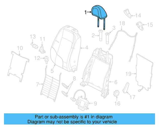 Headrest 5C5-881-901-J-IHX - View 4