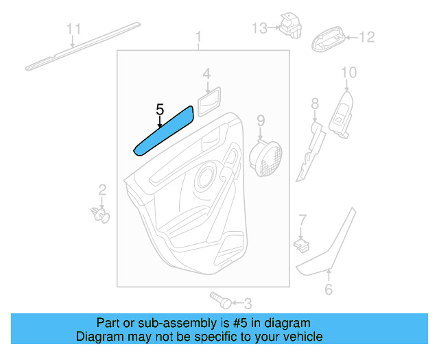 Trim Molding 5K4-867-439-A-EL5 - View 5