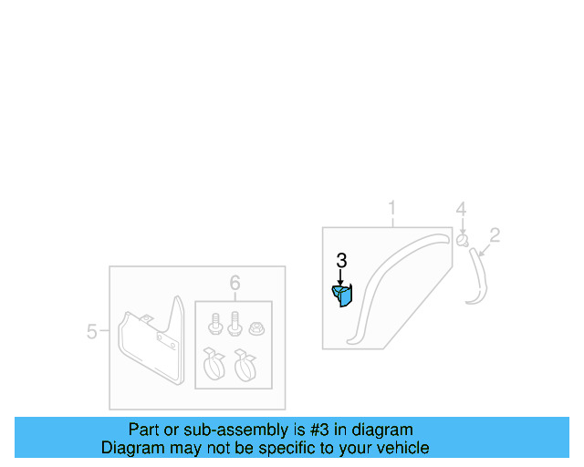 Wheel Opening Molding Retainer Clip 3C0-853-585 - View 11