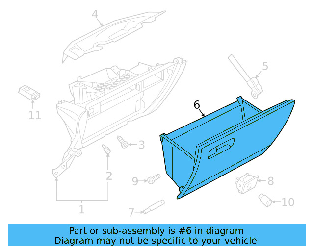 Glove Box Door 3G8-857-101-RA3 - View 3