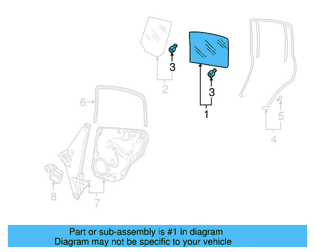 Door Glass 3B5-845-026 - View 6