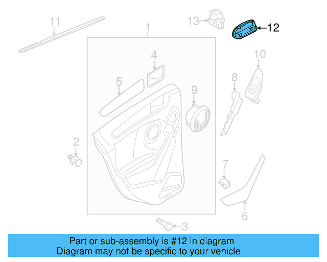 Door Interior Reflector 1K0-947-419-A - View 44
