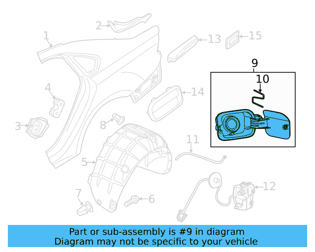 Fueldoor (Unpainted) 561809857lgru - View 3
