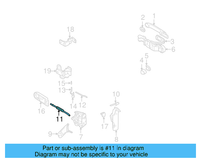 Lock Rod 3B0-839-812-A - View 6