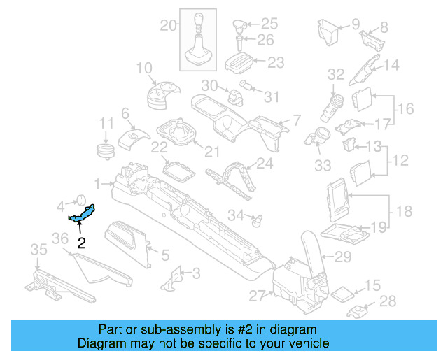 Console Body Front Bracket 1J0-863-531-C - View 6