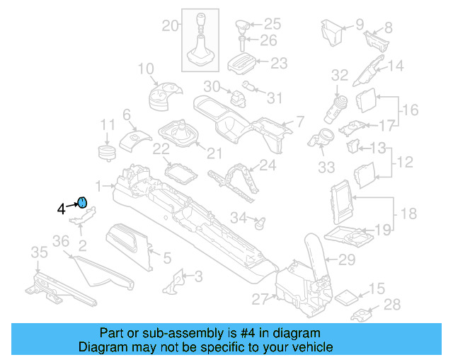 Console Body Hole Cover 1C0-863-276-B-3SG
