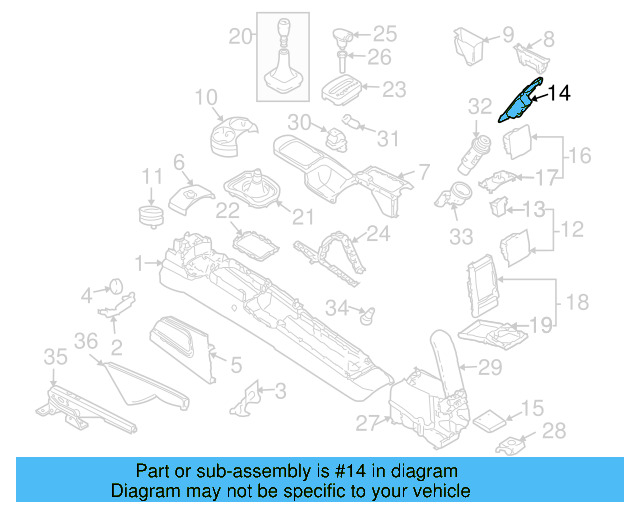 Console Trim Panel 1C0-868-803-3PT - View 14