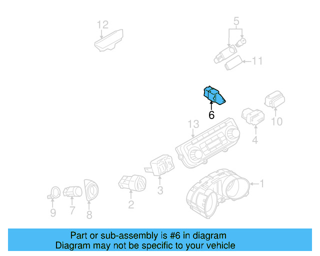 Hazard Switch 5K0-953-509-A - View 2