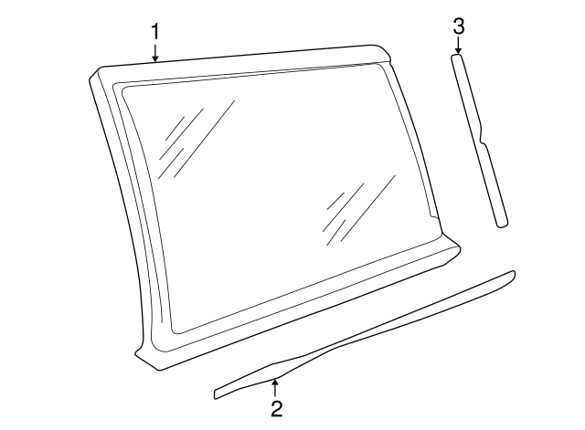 Quarter Glass 3B9-845-298-AB-B41 - View 5