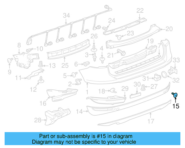 Bumper Cover Mount Bolt WHT-003-954 - View 22