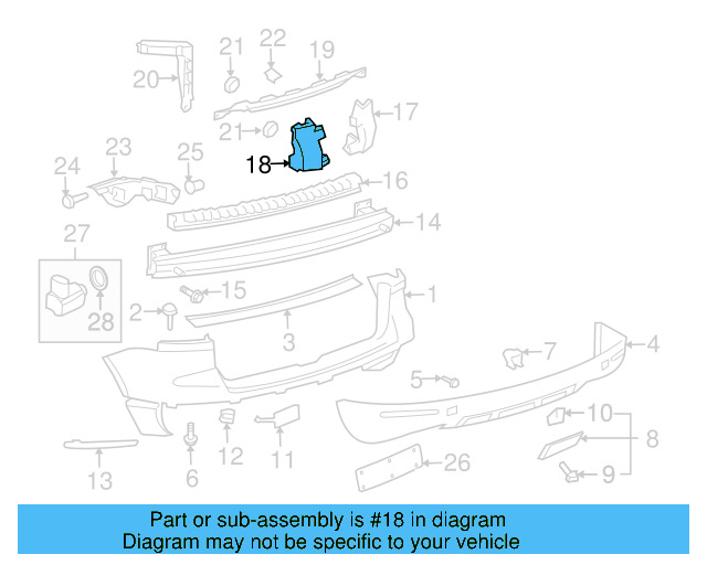 Bumper Cover Support Rail Bolt 6N0-807-199 - View 2
