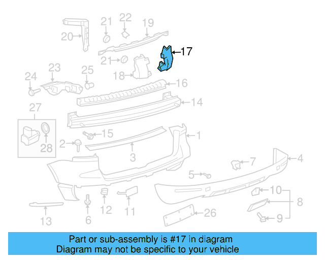 Bumper Cover Support Rail Bolt 6N0-807-199 - View 6