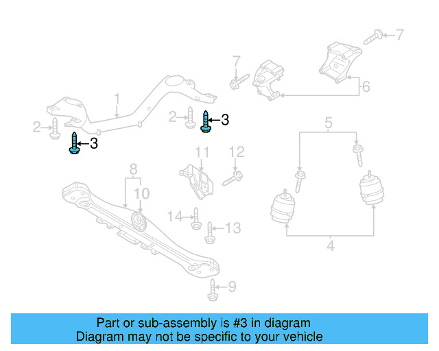 Engine Carrier Rear Bolt N-910-144-02 - View 3