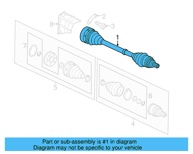 Axle Assembly 5C0-407-272-AC - View 3
