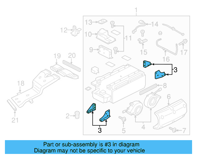 Drive Motor Battery Pack Bracket 7P0-998-182-A - View 3