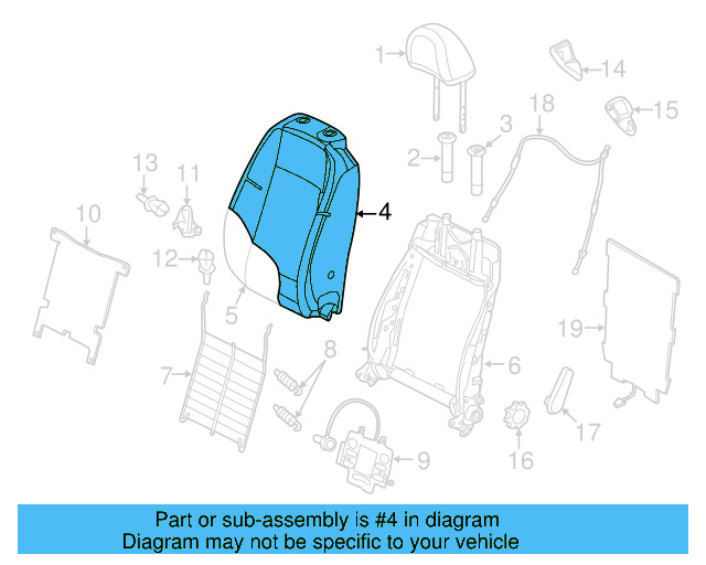 Seat Back Cover 5C5-881-806-C-EII - View 3