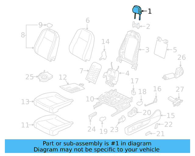 Headrest 3CN-881-901-K-VJE