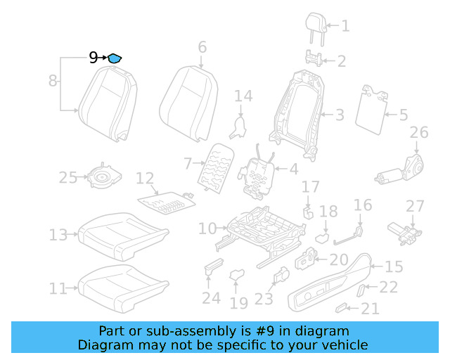 Seat Back Cover Escutcheon 4H0-881-680-B-4PK - View 20