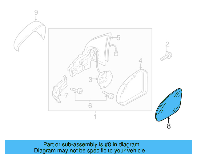 Mirror Glass 5K0-857-521-A - View 14
