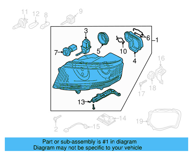 Composite Headlamp 3D1-941-017-M - View 3