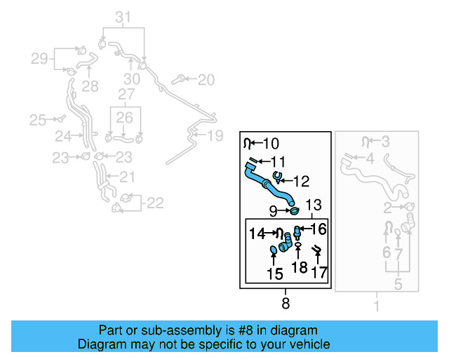 Lower Hose 1K0-122-051-GN - View 16