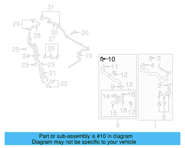 Upper Hose Retainer Spring 4E0-121-142 - View 18