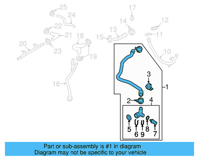 Lower Hose 1K0-122-051-AS - View 16