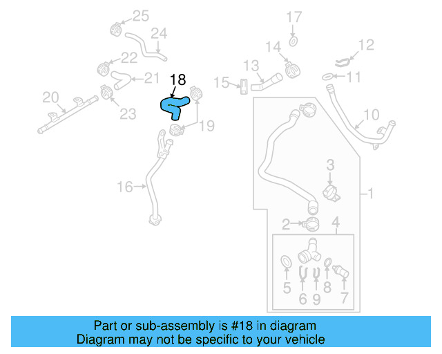 Engine Coolant Overflow Hose 1KM-122-109-C - View 38