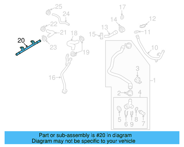 Engine Coolant Overflow Hose 1KM-122-109-C - View 39