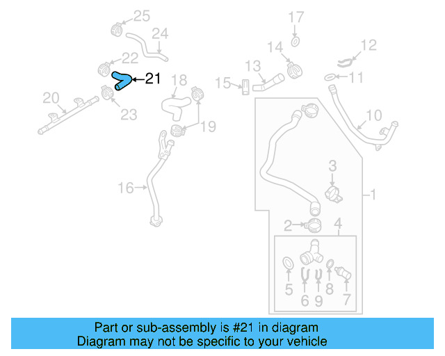 Engine Coolant Overflow Hose 1KM-122-109-C - View 7