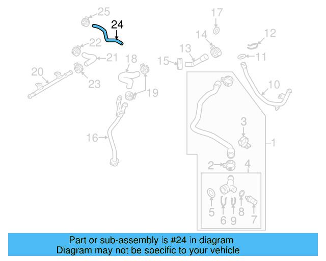 Engine Coolant Overflow Hose 1KM-122-109-C - View 5