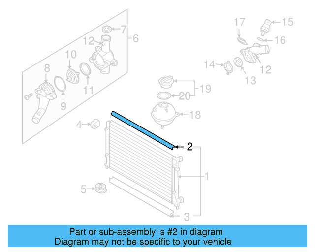 Radiator Upper Seal 1K0-121-345-B - View 3