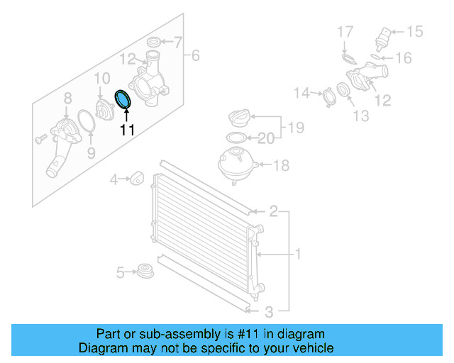 Thermostat Gasket 07K-121-119-A - View 16