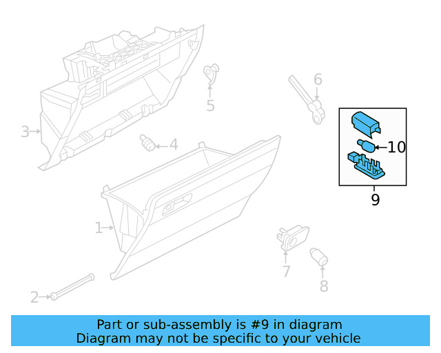 Glove Box Lamp 7L0-947-415 - View 21