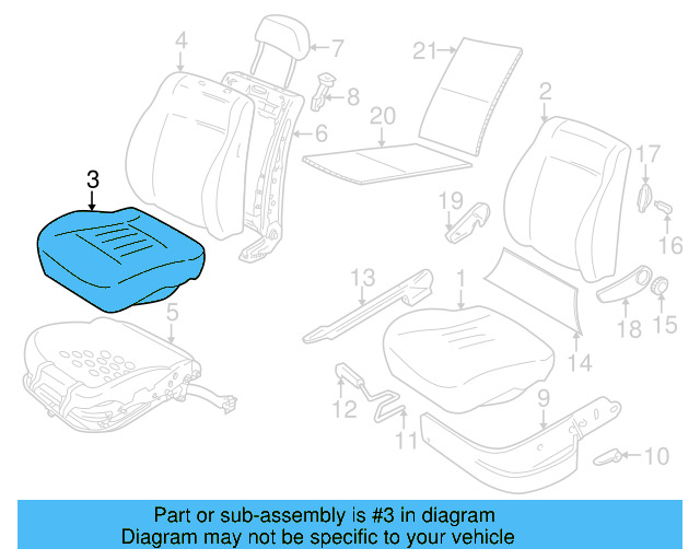 Seat Cushion Pad 1H0-881-375-M - View 3