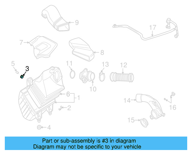 Air Cleaner Assembly Grommet 078-129-669-A - View 9