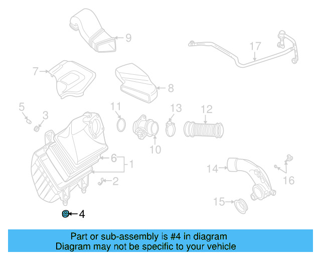 Air Cleaner Assembly Grommet 8K0-129-669 - View 13