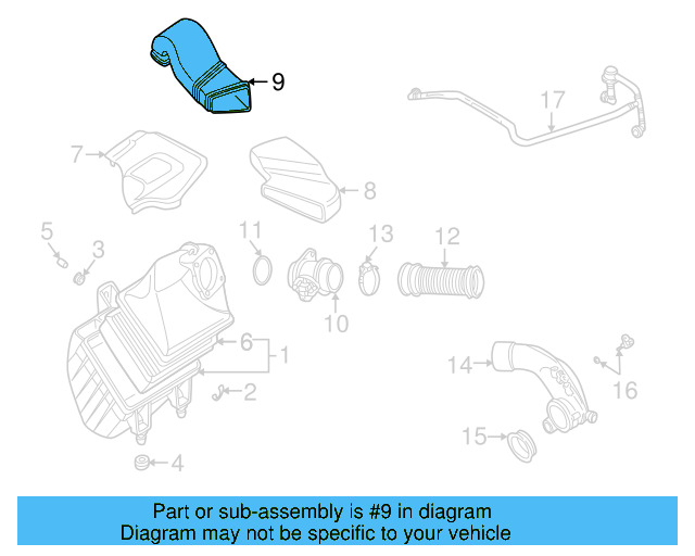 Intake Hose 8D0-129-627 - View 6