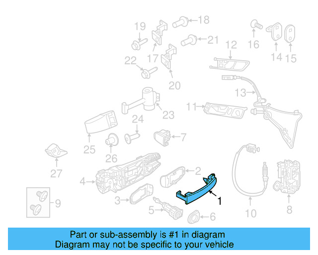 Handle, Outside (Unpainted) 1k5837205gru - View 23