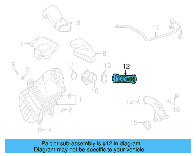 Intake Hose 8D0-129-627 - View 4