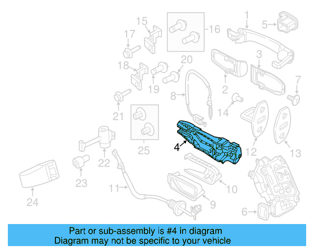 Exterior Door Handle Base 5N0-839-885-H - View 5