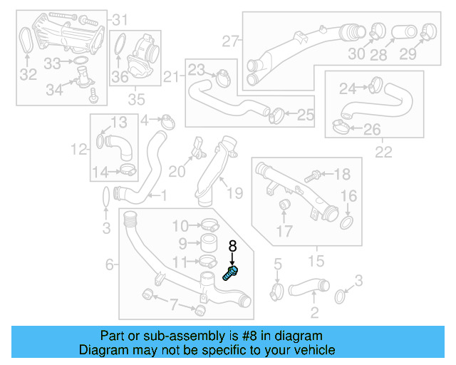 Connector Pipe Retainer 7L6-145-830 - View 9