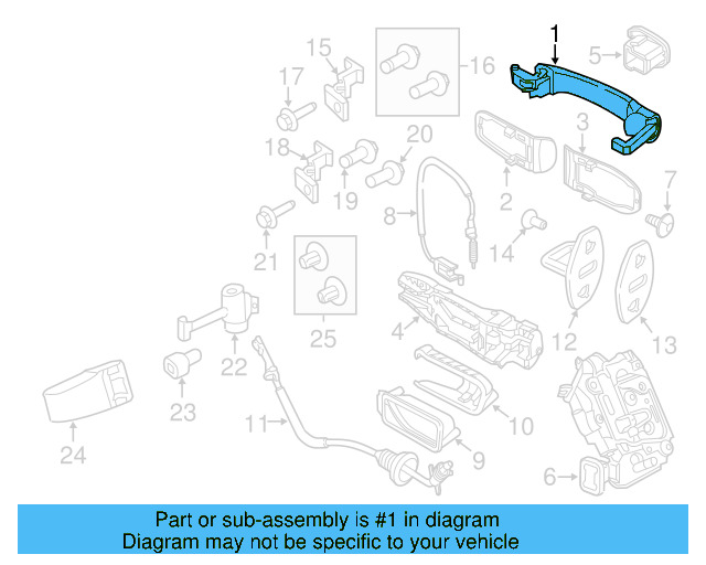 Handle, Outside (Unpainted) 1k5837205gru - View 4